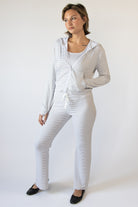 Lightweight Pinstripe Zip Up Hoodie