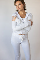 Lightweight Pinstripe Zip Up Hoodie