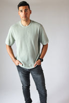 Chevron Knit Tee Mint
