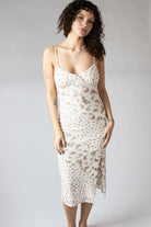 Mixed Floral Print Mesh Midi Dress