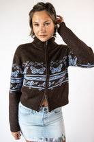 Mock Zip Fair Isle Cardigan
