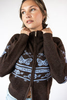 Mock Zip Fair Isle Cardigan