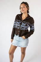 Mock Zip Fair Isle Cardigan