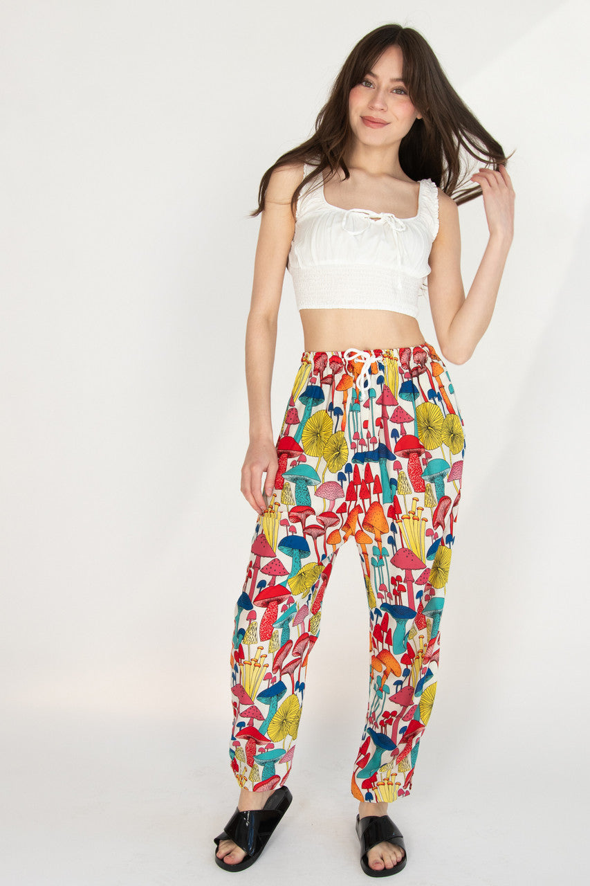 Wild Mushrooms Rayon Pants
