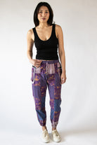 Mushroom Stripe Pocket Patchwork Joggers