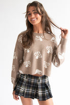 Mocha Mushroom Cropped Sweater