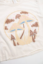 Cream Mushrooms In The Clouds Cropped Tee