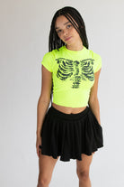 Neon Ribcage Crop T-Shirt