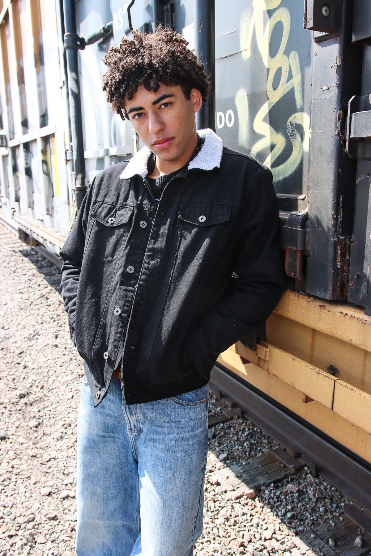 Faux Sherling Lined Trucker Jacket