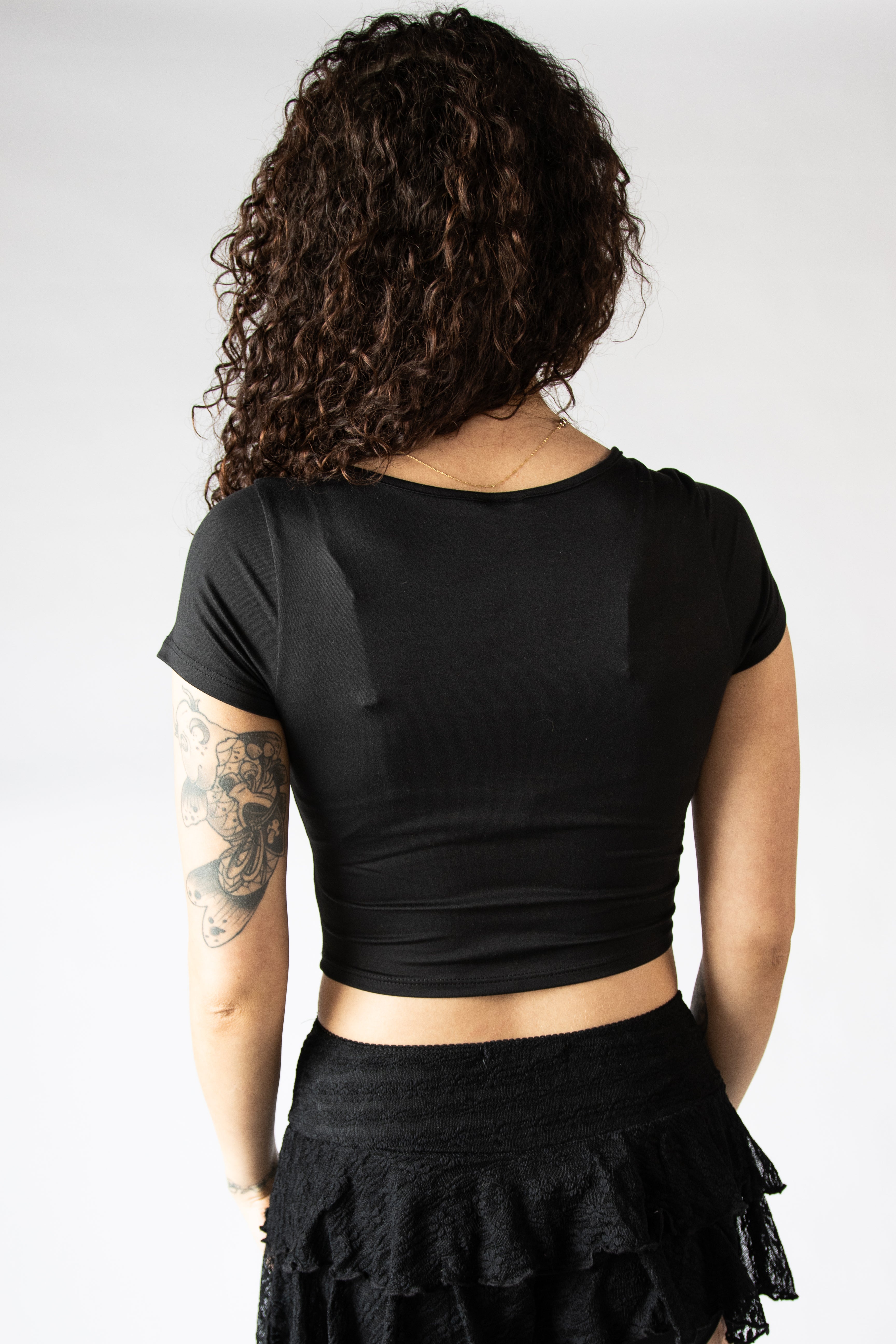 Studded Notch Neck Baby Tee