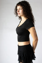 Studded Notch Neck Baby Tee