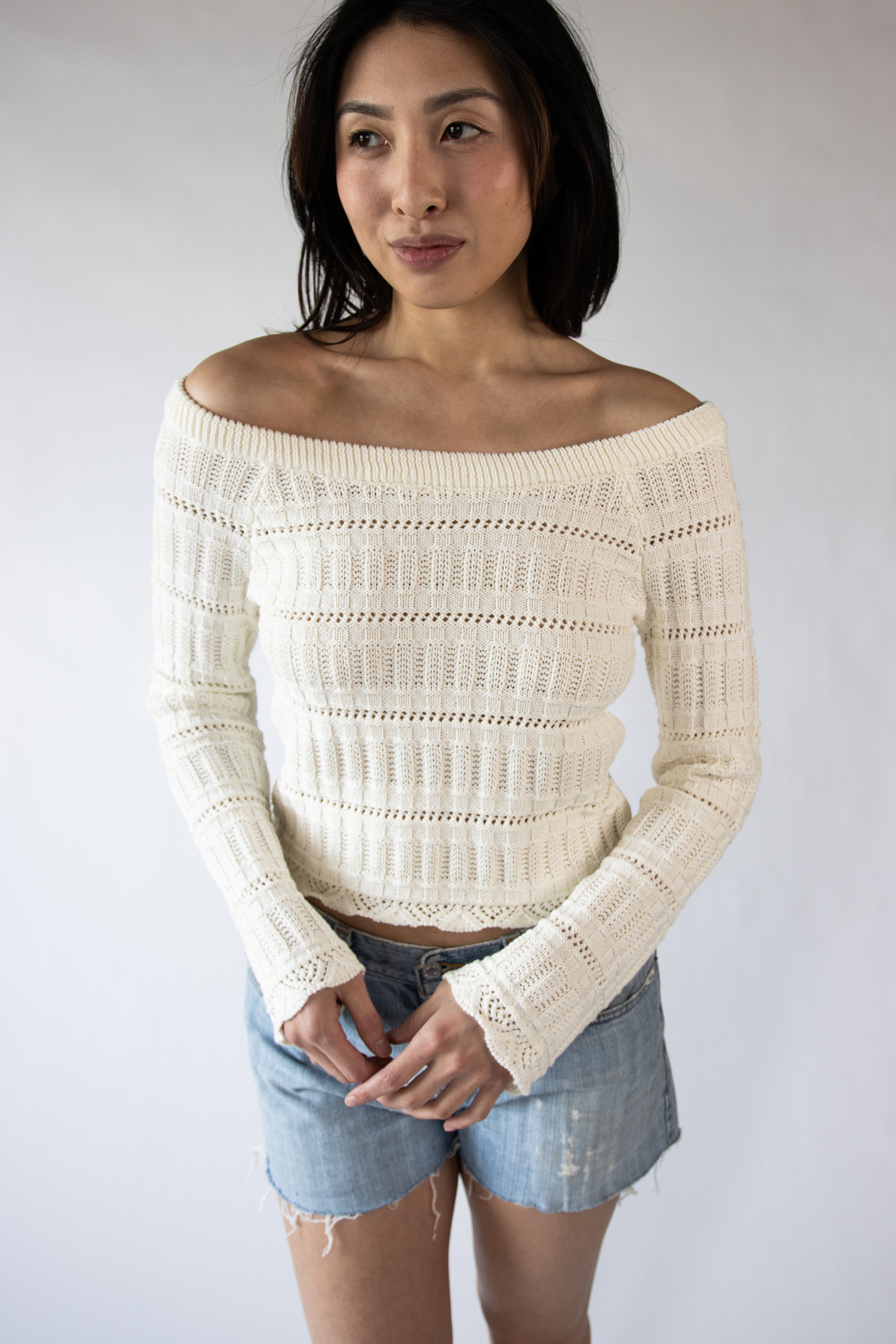 Boat Neck Knit Sweater