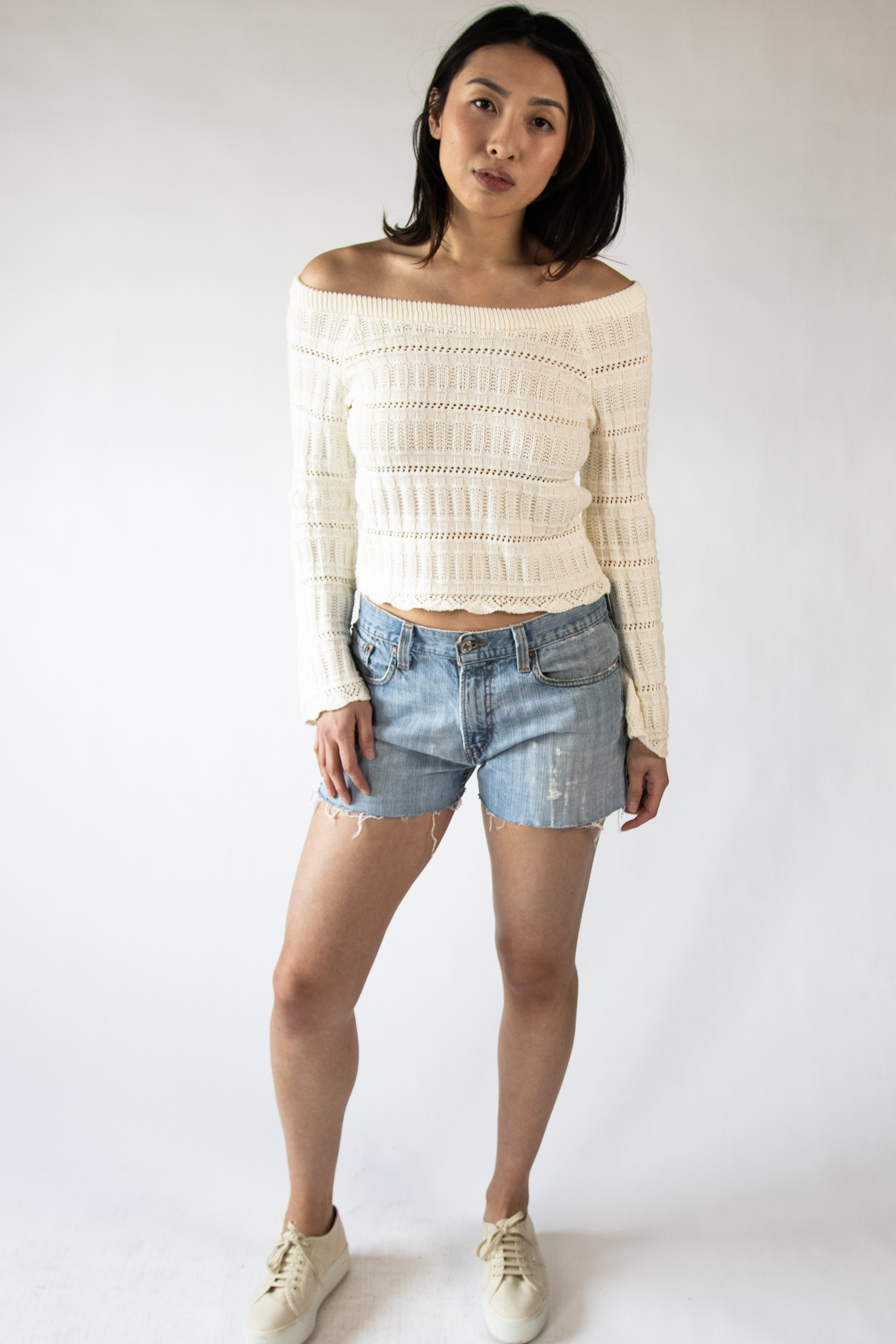 Boat Neck Knit Sweater