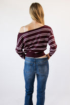 Stripe Ballet Neck Dolman Sleeve