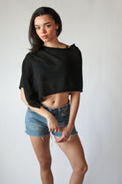 Off The Shoulder Knit Poncho