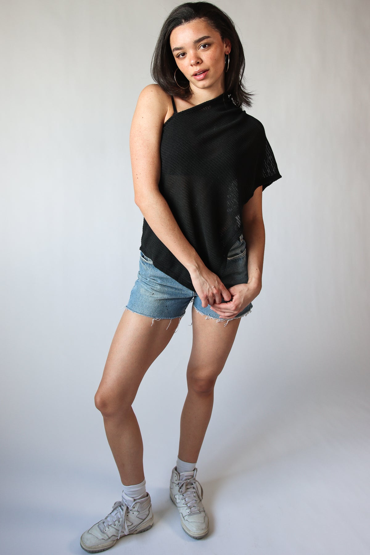 Off The Shoulder Knit Poncho