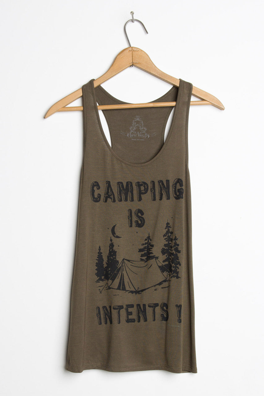 Camping Is Intents Graphic Tank