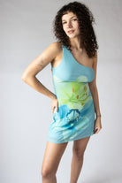 Orchid & Lily Mesh Lace Up Back Mini Dress