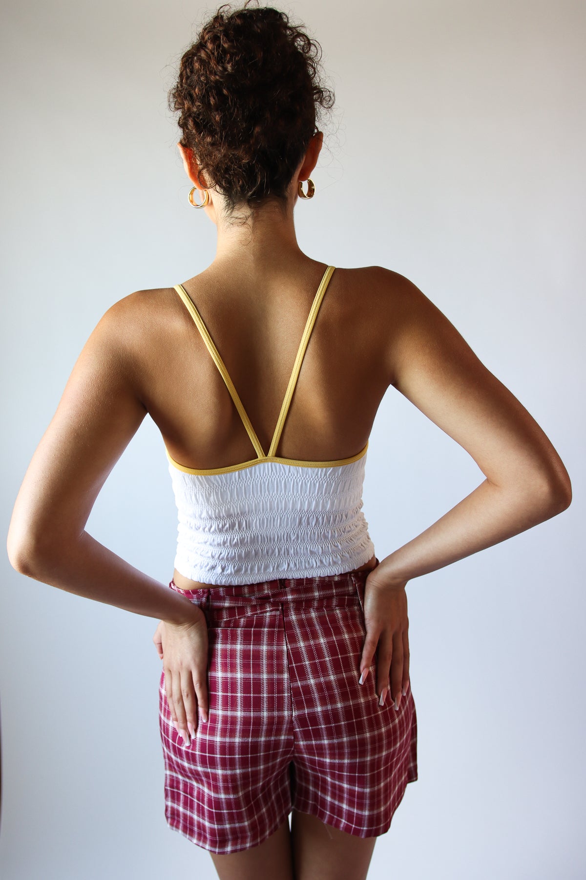 Organic Oranges Shirred Tank Top