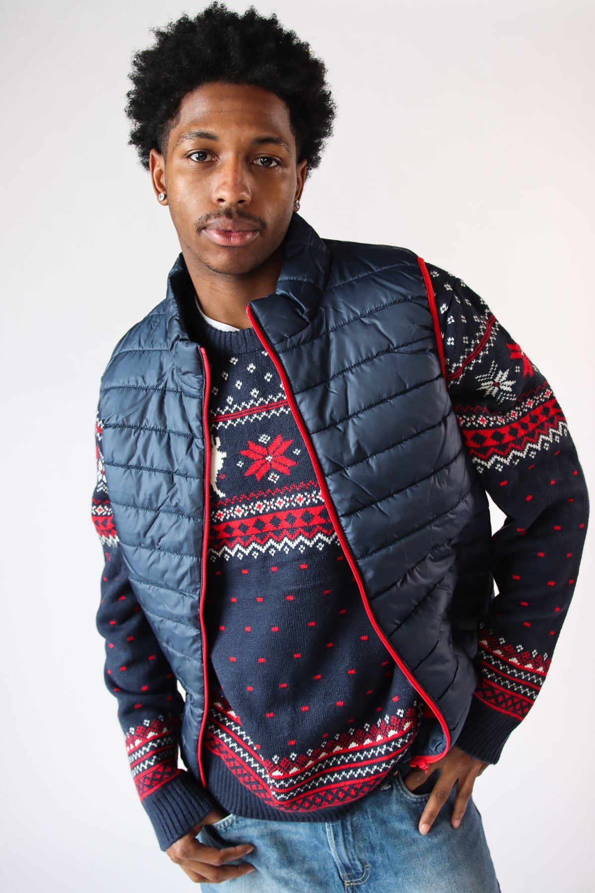 Packable Puffer Vest Navy