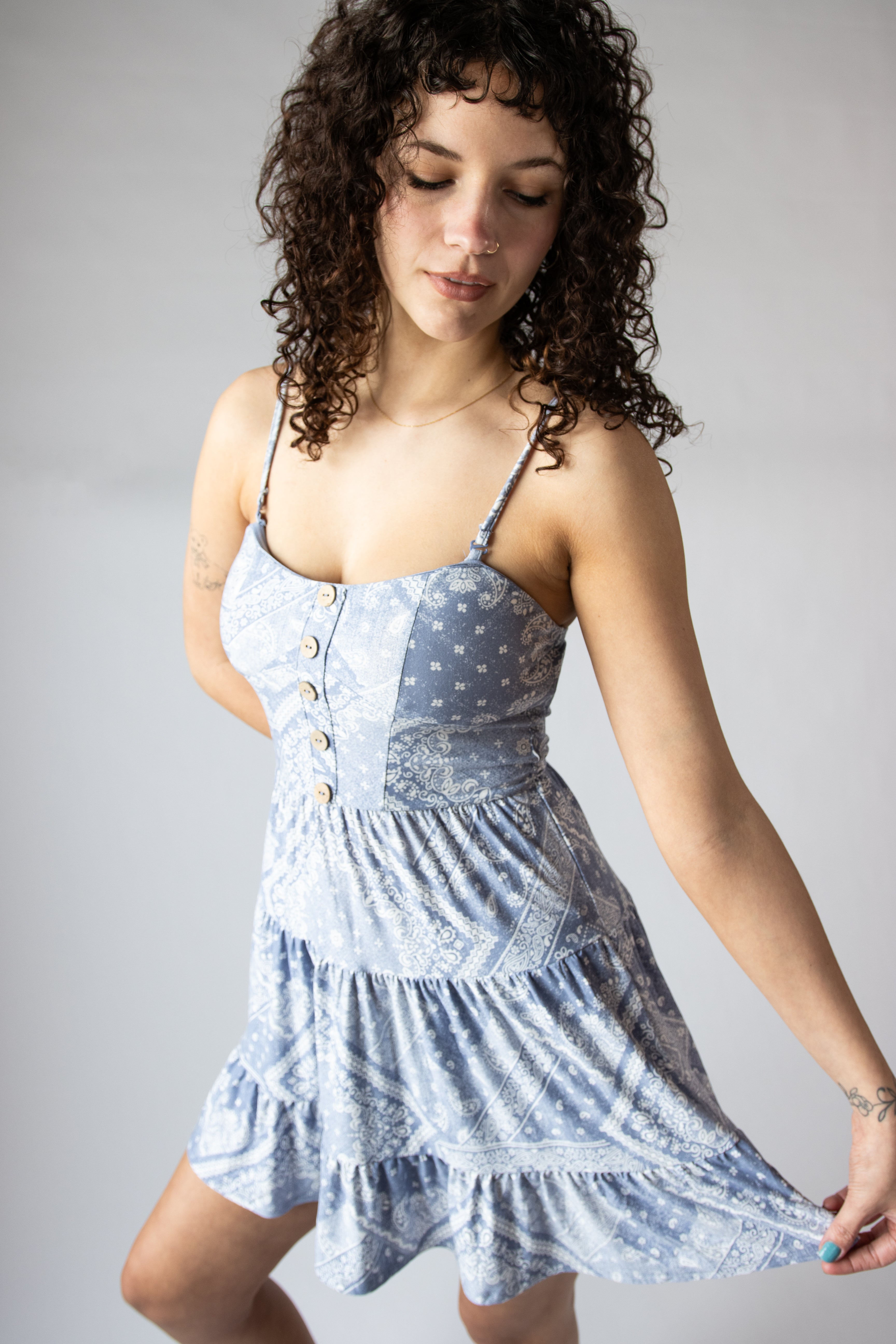 Paisley Bandana Print Mini Dress