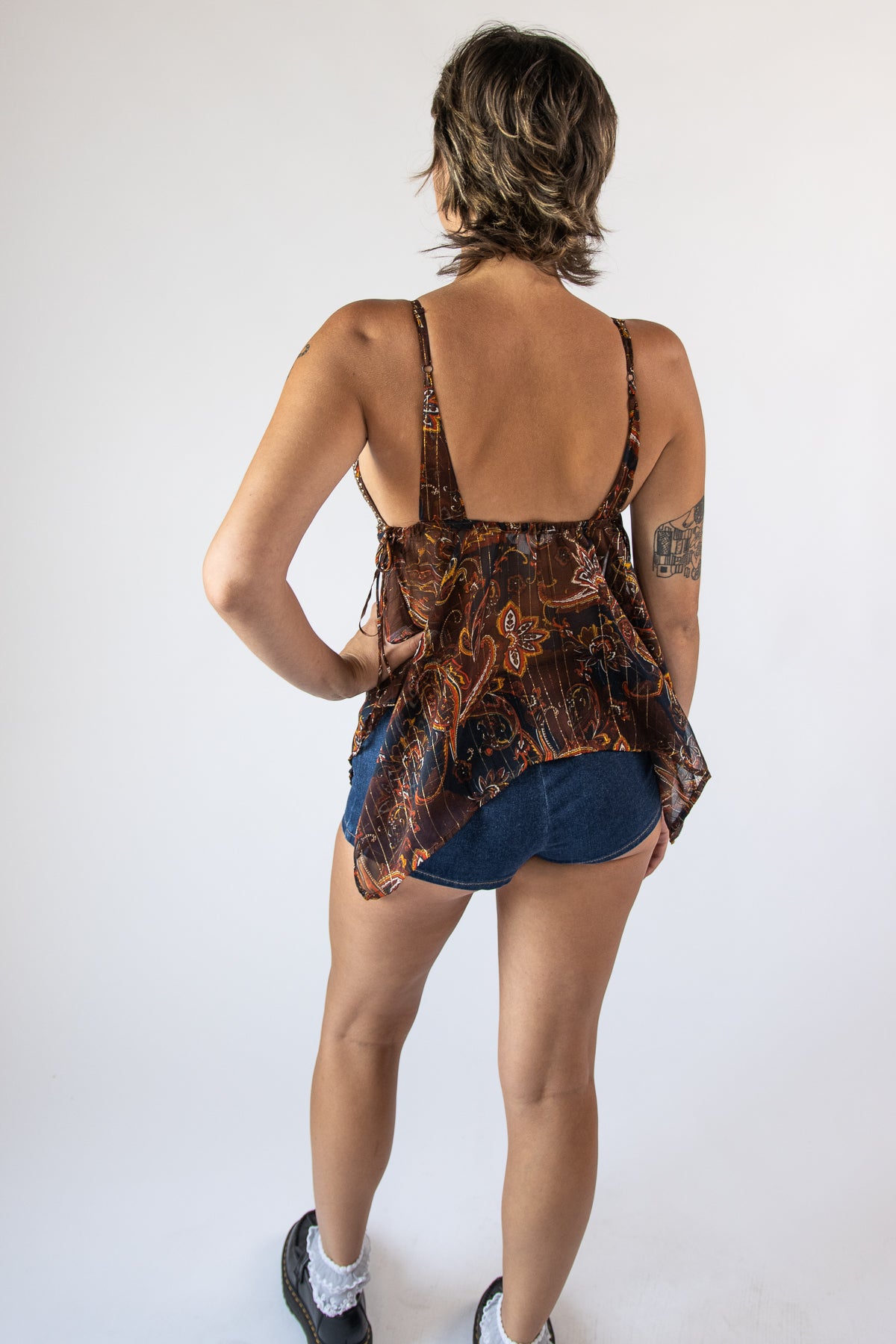 Paisly Beaded Lurex Cami