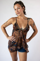 Paisly Beaded Lurex Cami