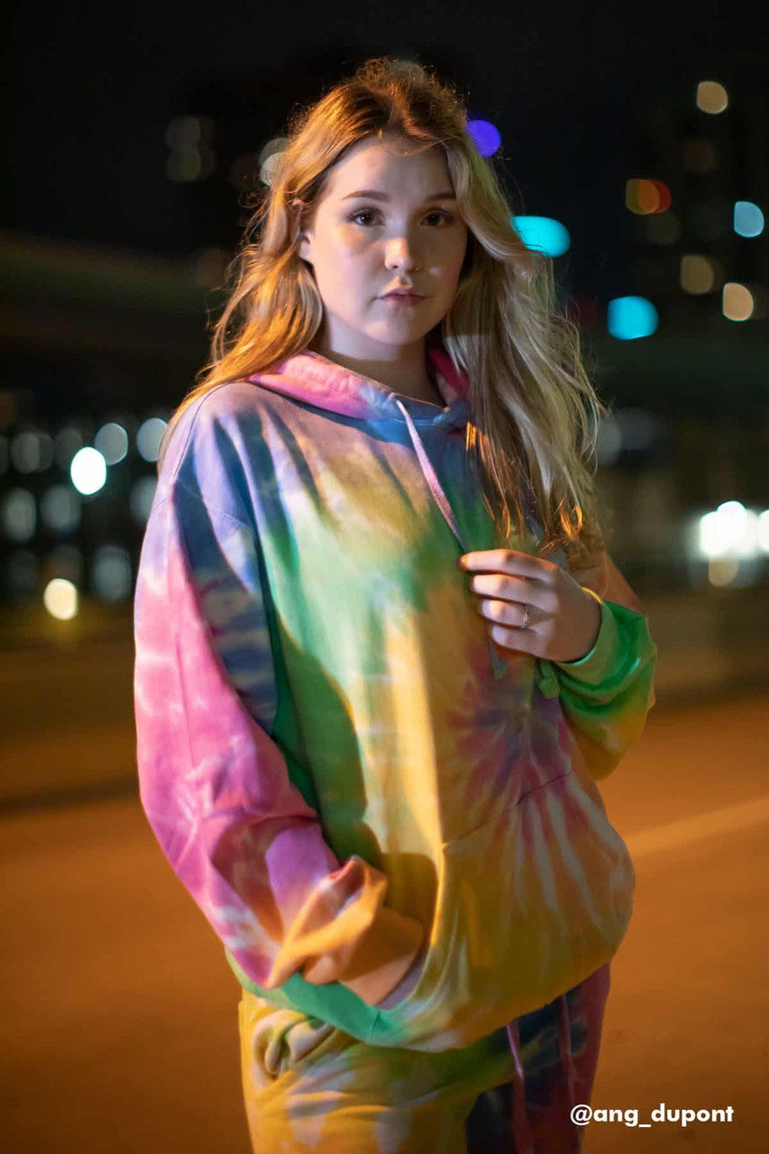 Pastel Rainbow Tie Dye Hoodie