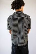 Patch Striped Textured Button Up Shirt