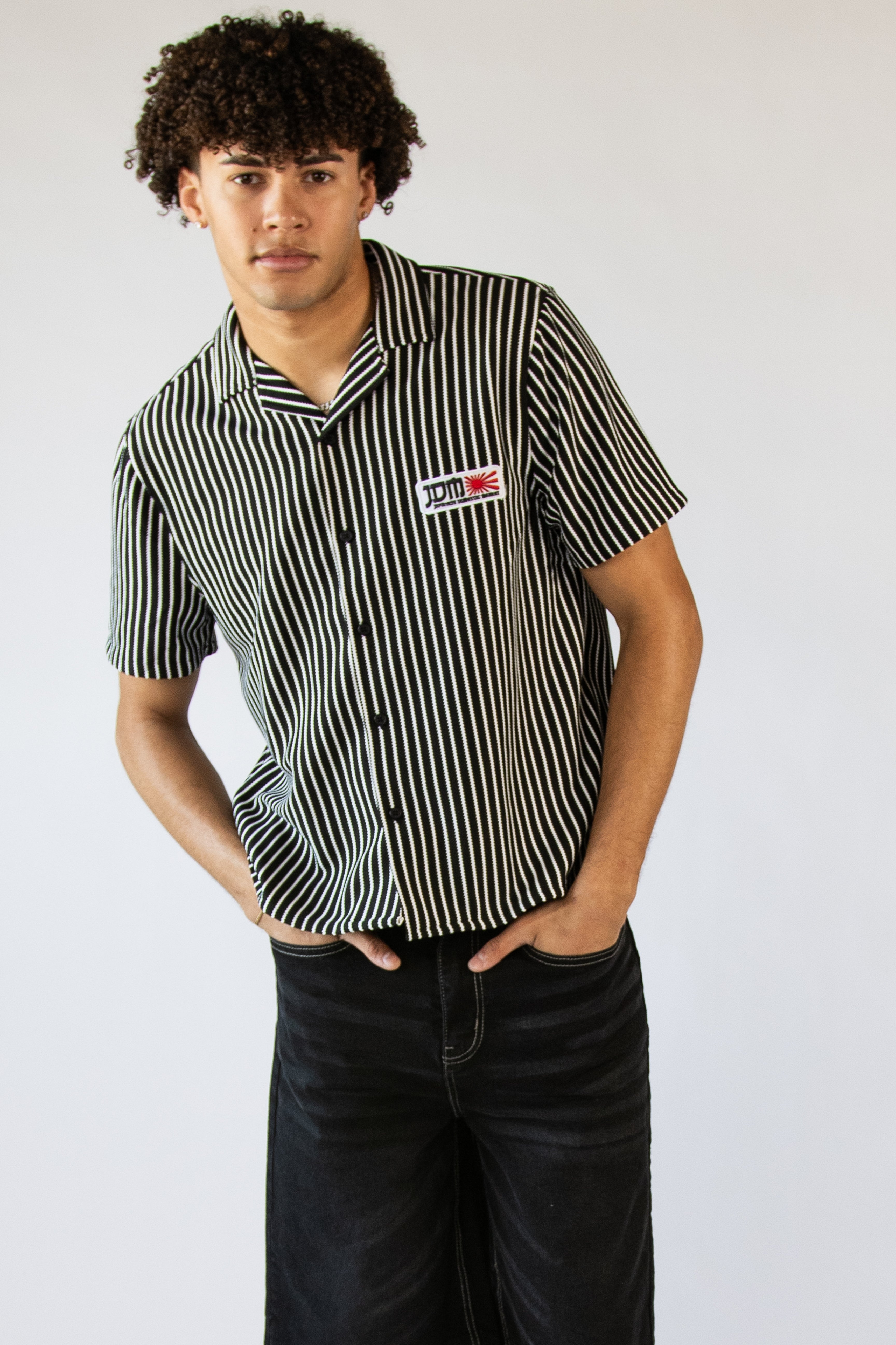 ミュージシャン HYSFORM PATCHED STRIPE SHIRTS Patch Striped Textured Button Up Shirt – Ragstock