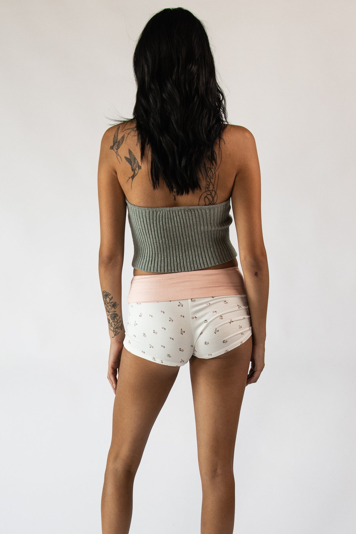 Patterned Fold Over Shorts