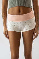 Patterned Fold Over Shorts
