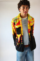Patterned Plush Button Up Shirt