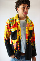 Patterned Plush Button Up Shirt