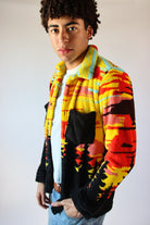 Patterned Plush Button Up Shirt