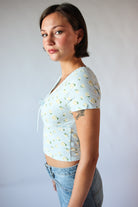Patterned Ribbon Lace Trim Tee