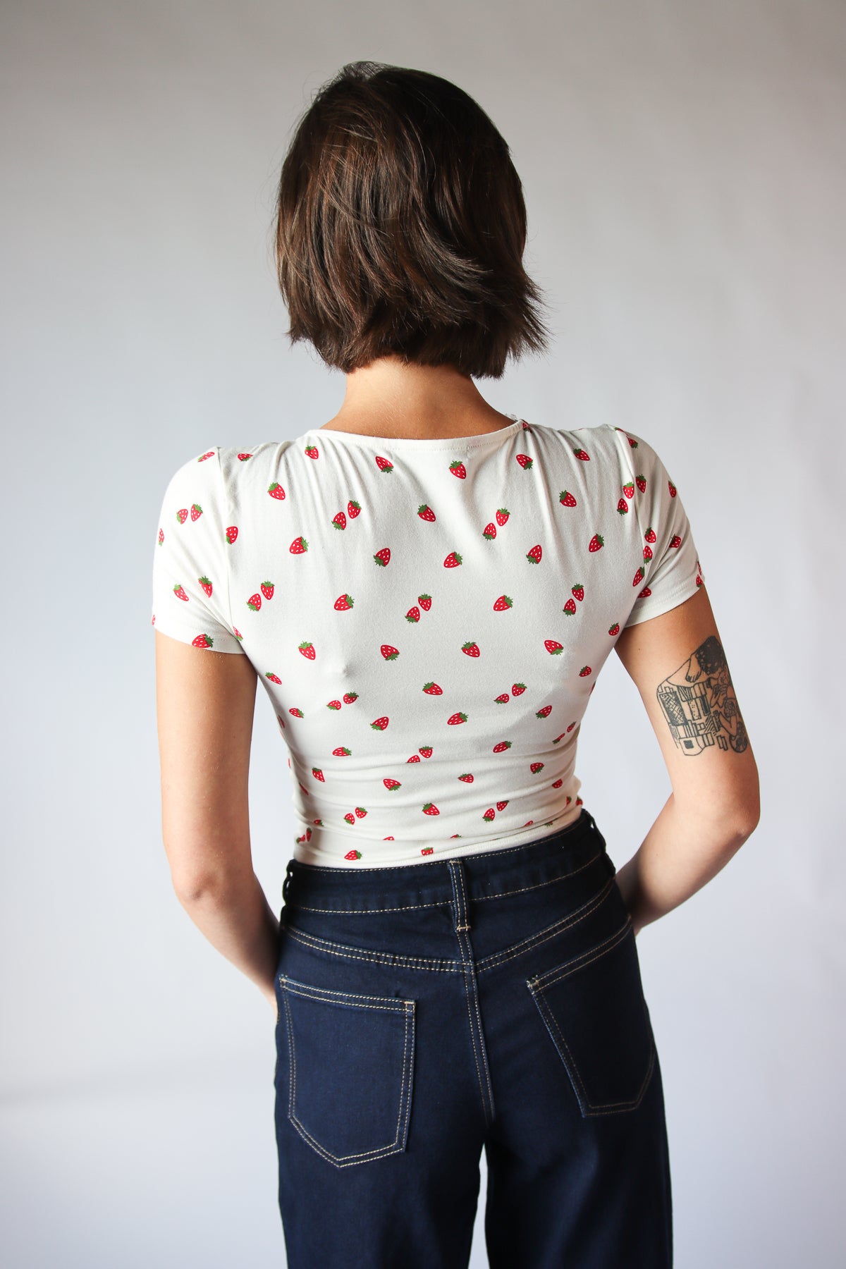 Patterned Ribbon Lace Trim Tee
