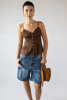 Pin Tuck Lace Trim Sleeveless Top