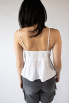 Pin Tuck Lace Trim Sleeveless Top