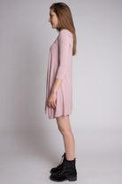 Dusty Mauve 3/4 Criss Cross Back Dress