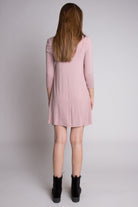 Dusty Mauve 3/4 Criss Cross Back Dress