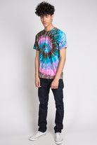 Pink, Brown, And Blue Swirl Tie Dye
