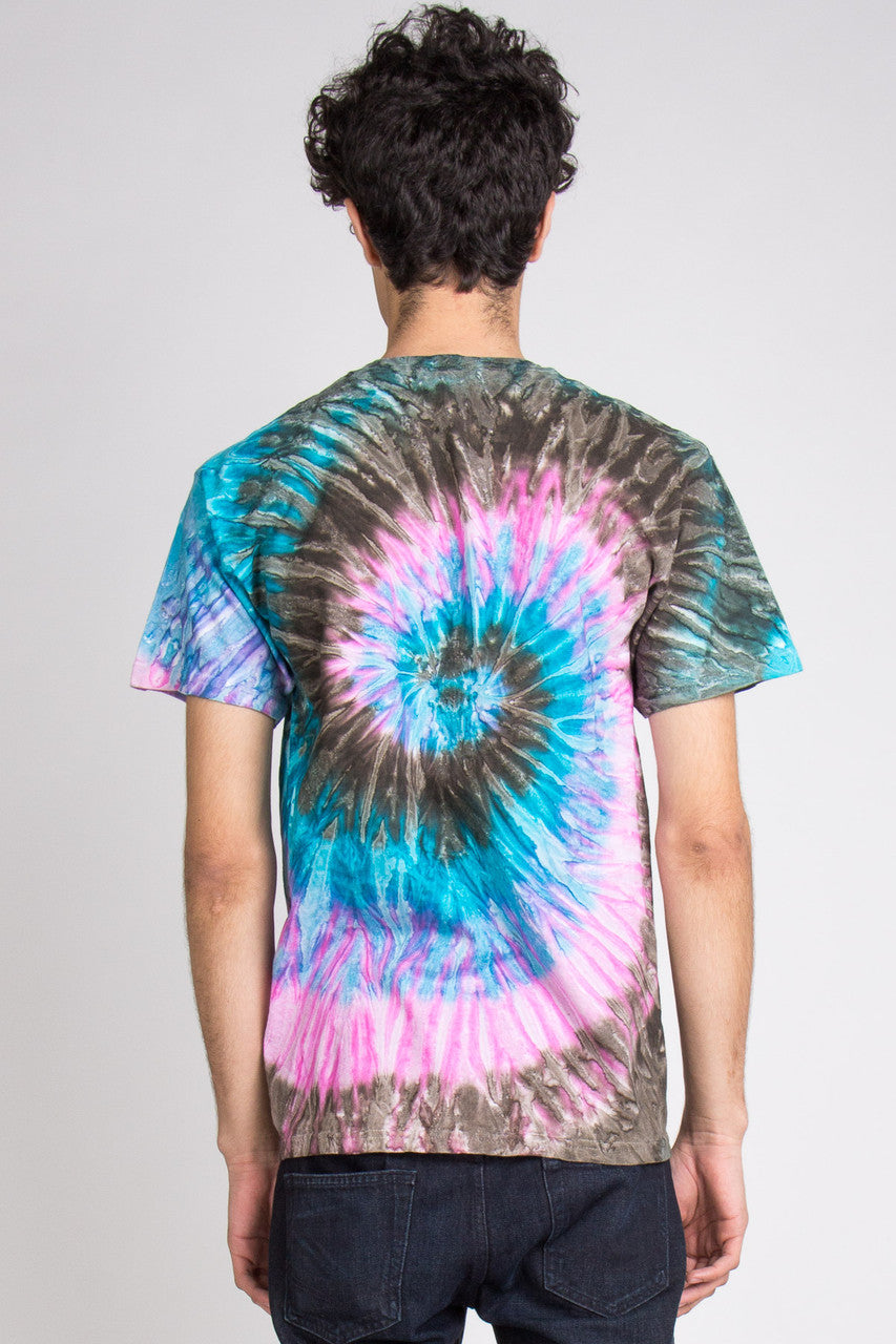 Pink, Brown, And Blue Swirl Tie Dye