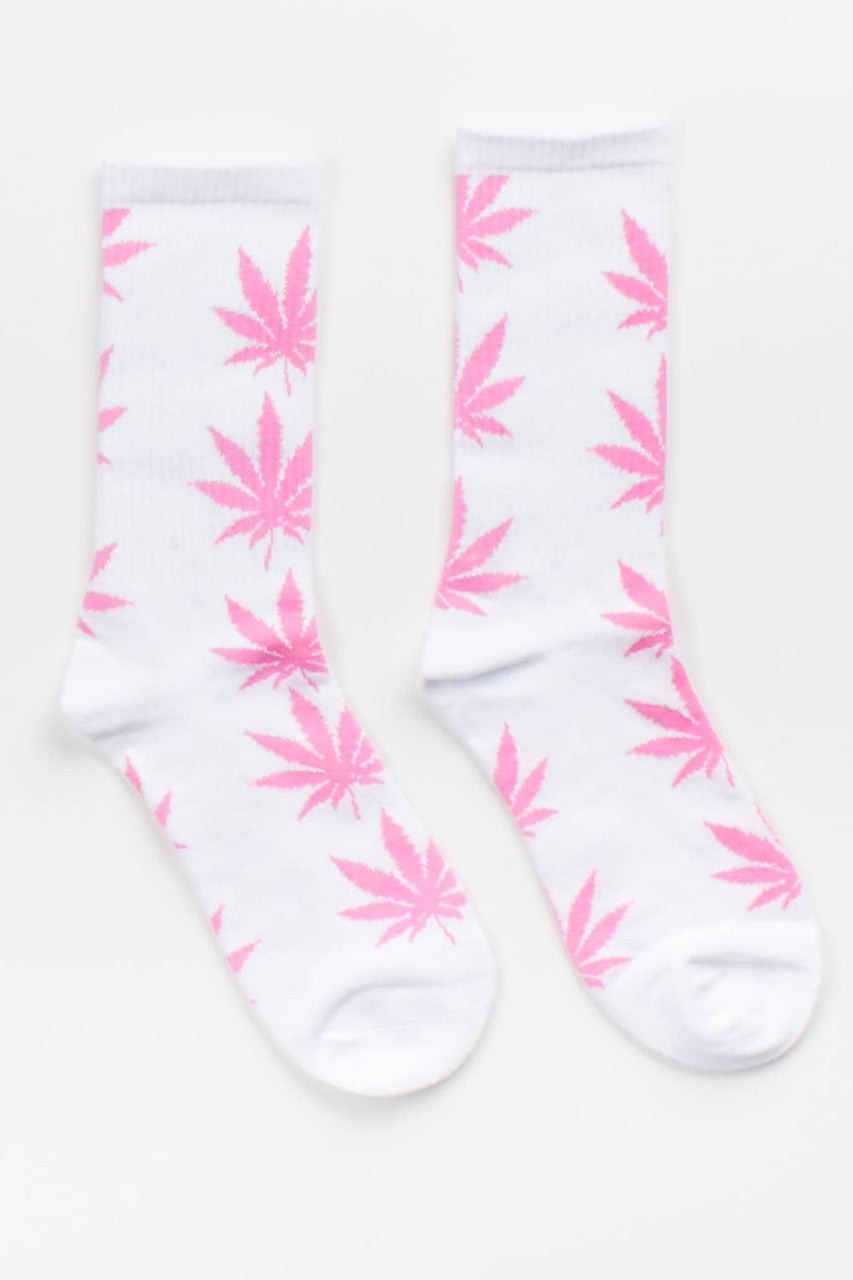 Pink Weed Socks