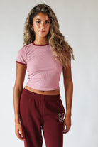 Scallop Edge Contrast Ringer Tee