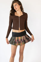 Mixed Plaid Mini Skort