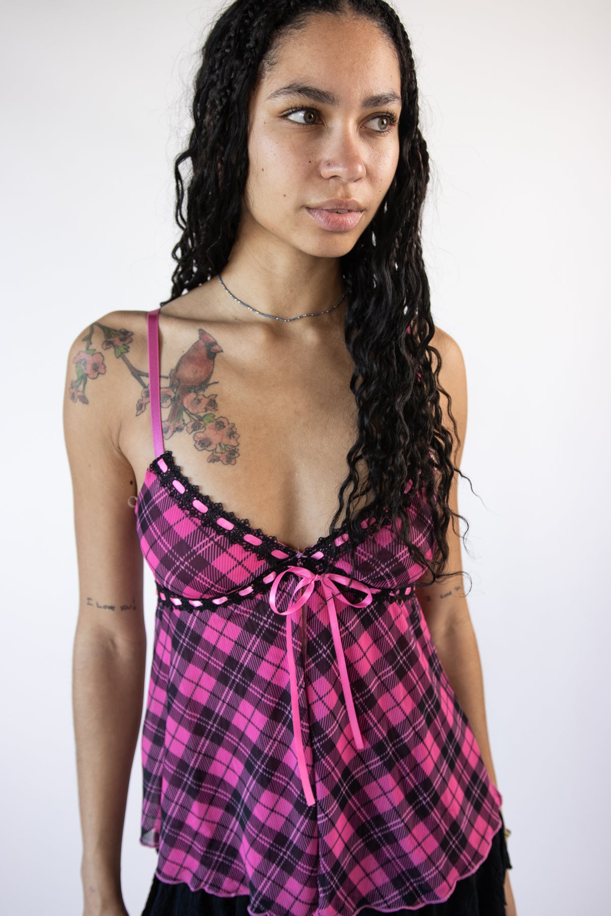 Plaid Flyaway Babydoll Cami