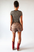 Plaid Belted Mini Skort