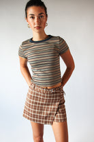 Plaid Belted Mini Skort