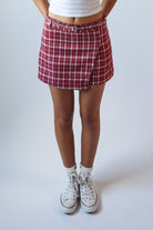 Plaid Belted Mini Skort